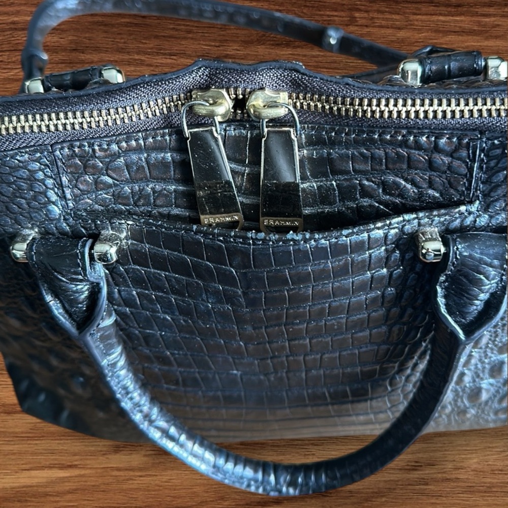 Brahmin Brown silver Crocodile Embossed womens Bag - Picture 3 of 9
